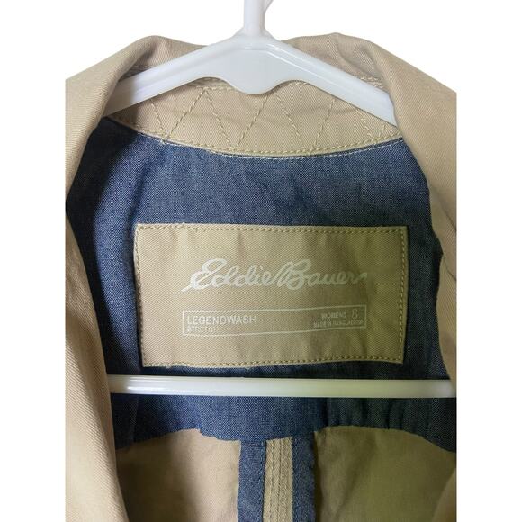 Eddie Bauer Legend wash Stretch Women's Field Coat Blazer Jacket Tan Size 8 - Picture 6 of 6